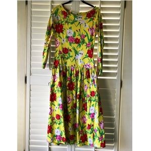 Vibrant Floral Cotton/Spandex Dress
